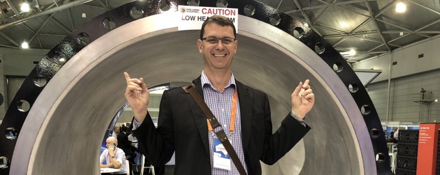 Michael Krome in the pipes at OzWater'18
